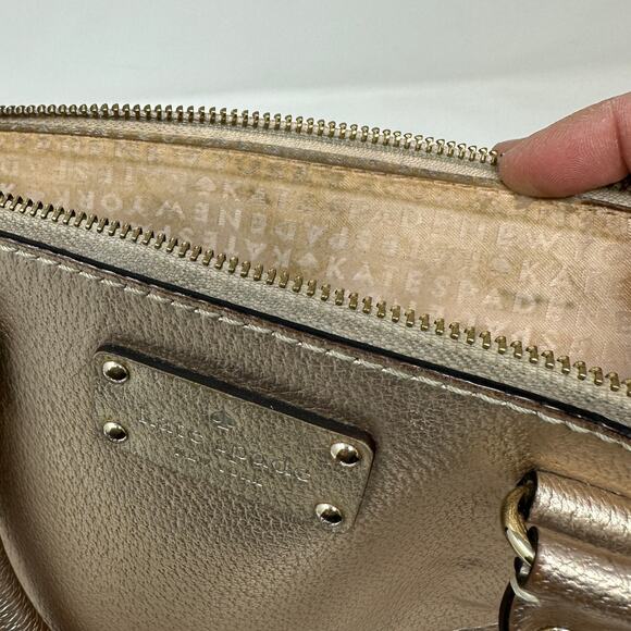 Kate Spade Wellesley Rachelle Rose Gold Leather Satchel Handbag *READ - Picture 11 of 13